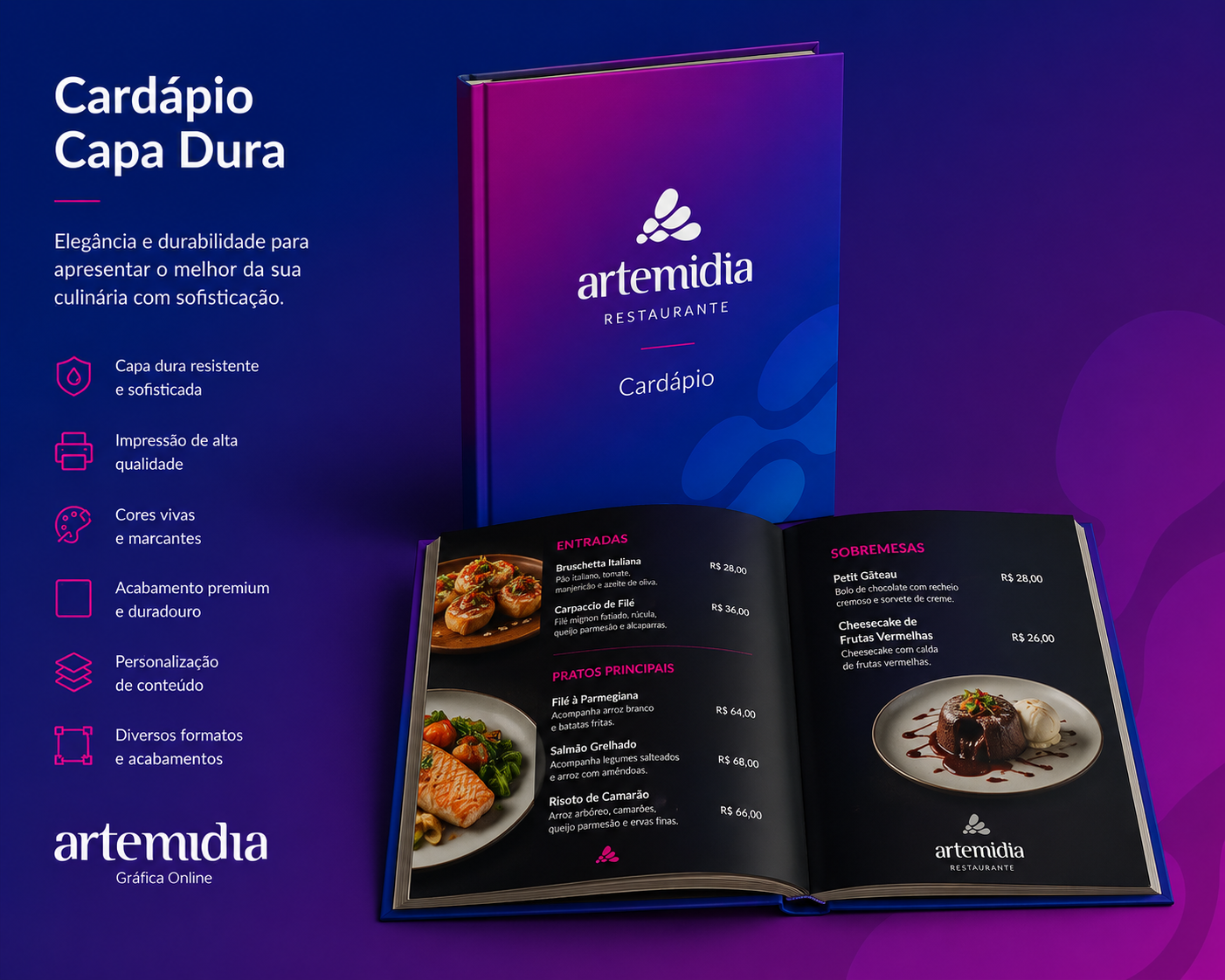 Cardápio Capa Dura